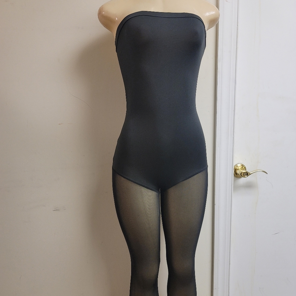 Black tube top sheer jumper